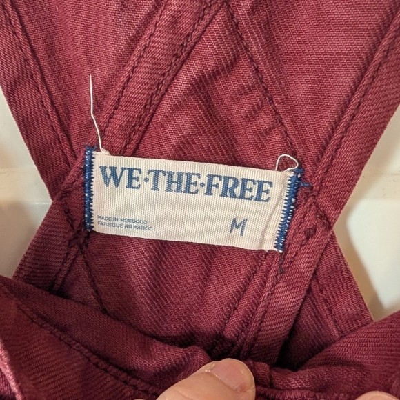 Free People We The Free Ziggy Overalls in Maroon - Picture 3 of 4